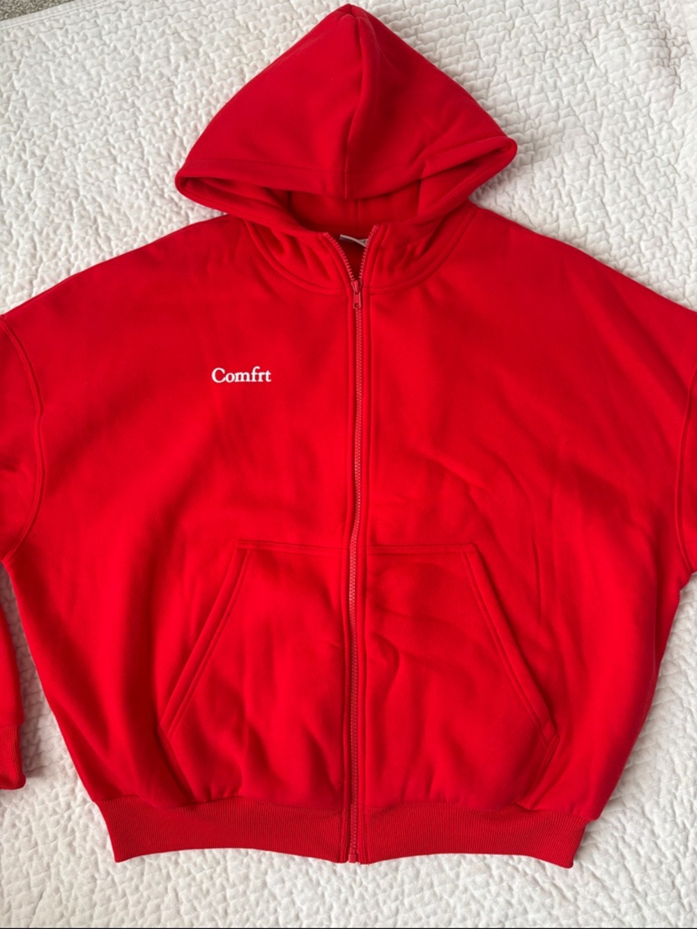 Comfrt Cloud Zip Hoodie in Crimson Red